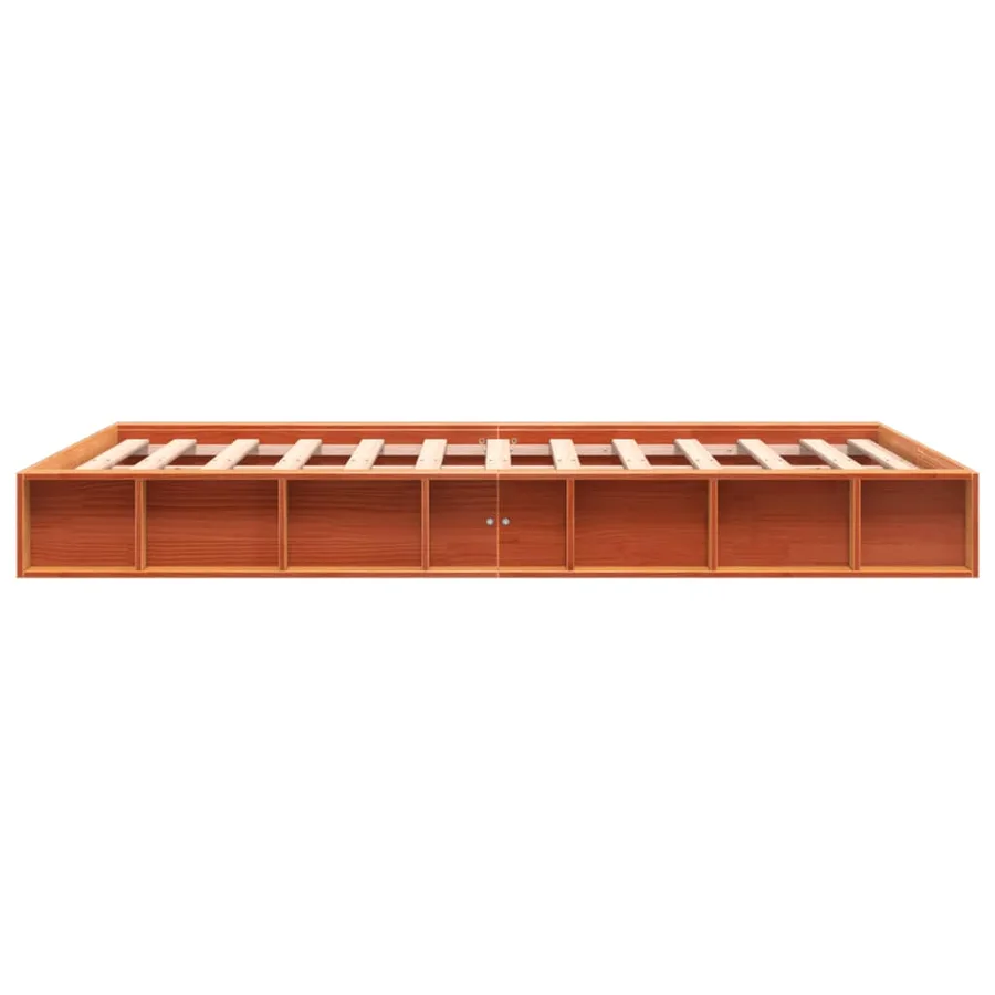 Cadre de lit sans matelas cire marron 120x200cm bois pin massif - 5