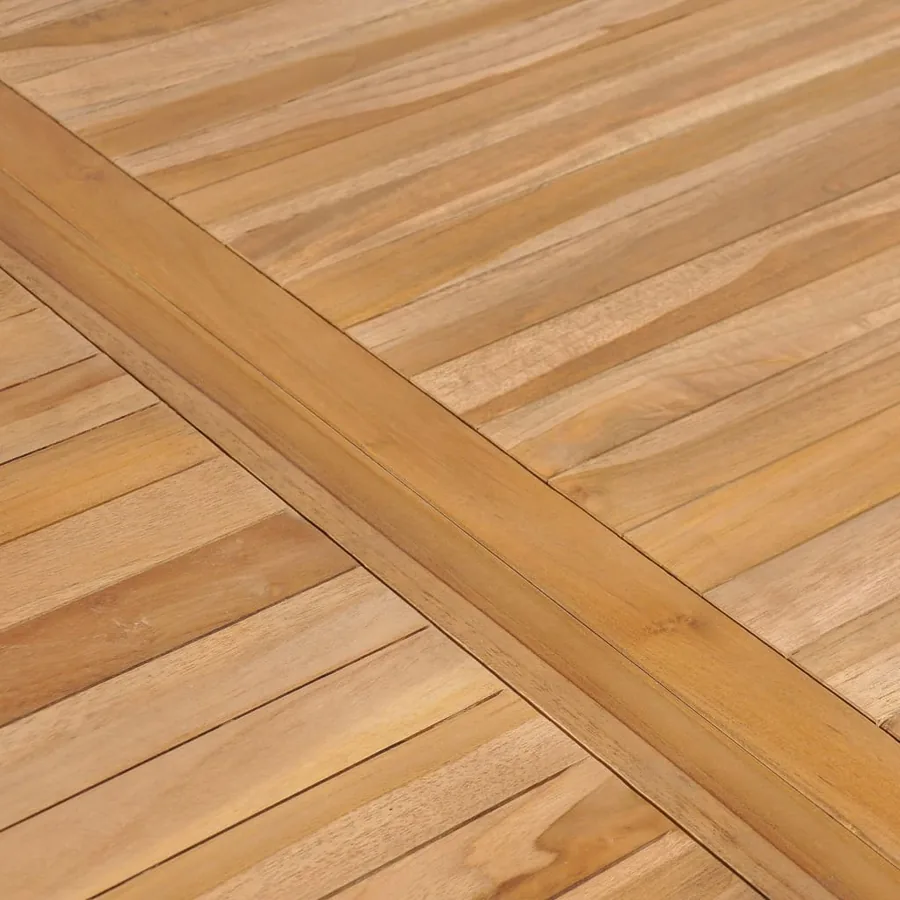 Ensemble de salle à manger de jardin 5 pièces 150 x 90 cm en bois de teck massif - 12