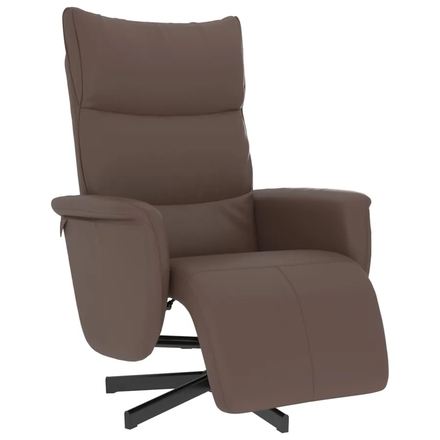 Fauteuil inclinable avec repose-pieds marron similicuir - 2
