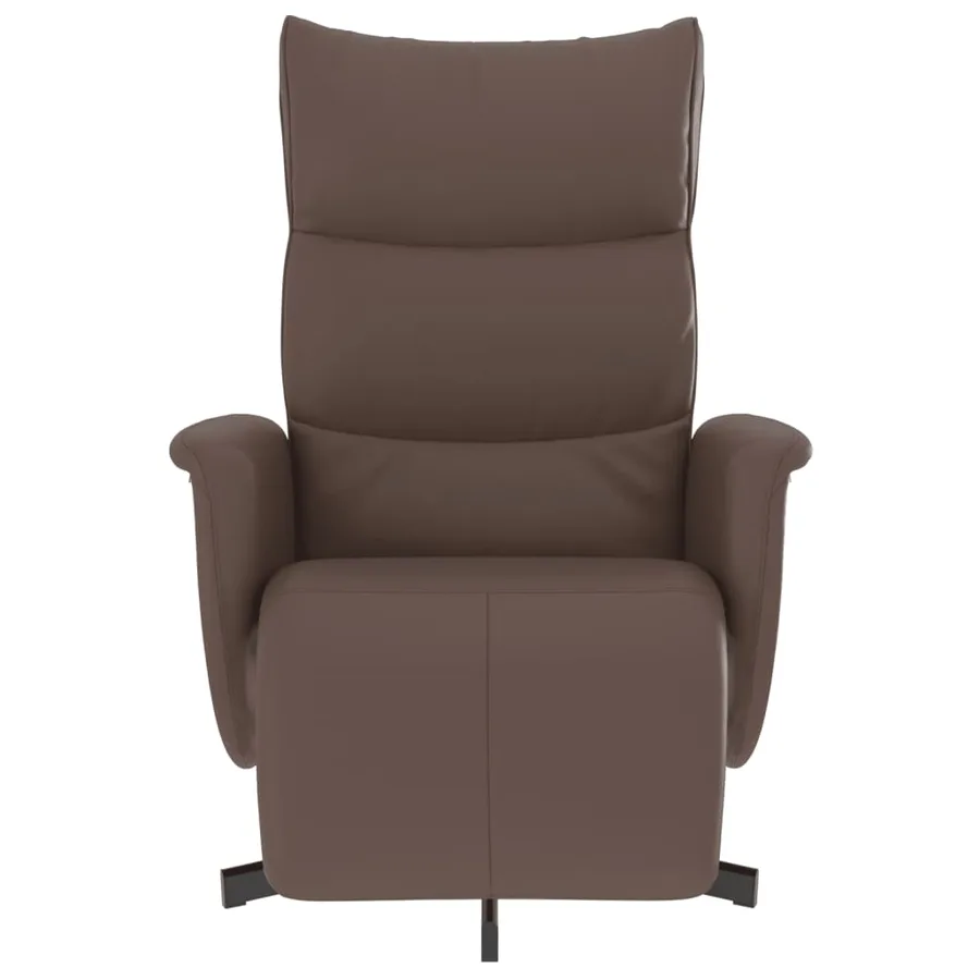 Fauteuil inclinable avec repose-pieds marron similicuir - 3