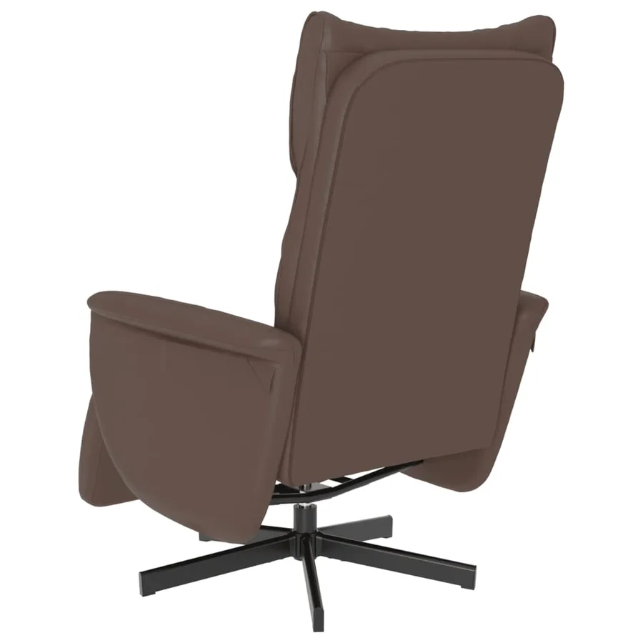 Fauteuil inclinable avec repose-pieds marron similicuir - 5