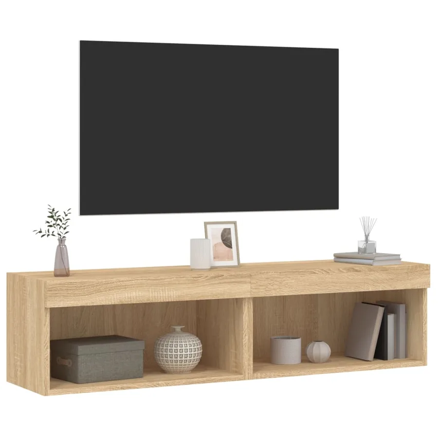 Meubles TV avec lumières LED 2 pcs chêne sonoma 60x30x30 cm - 6