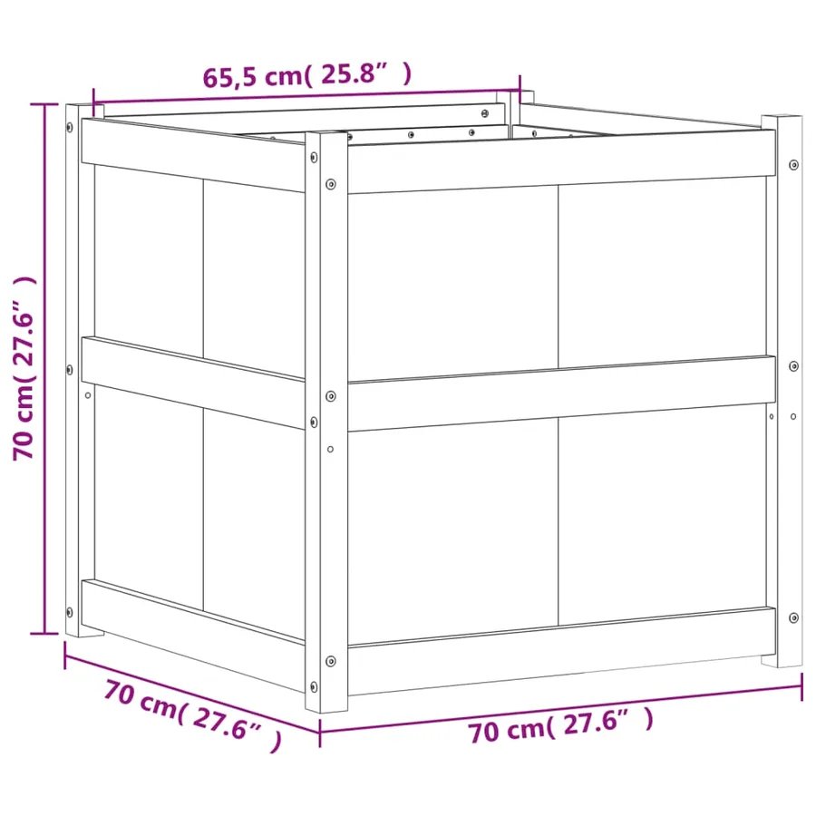 Jardinière 70x70x70 cm bois massif de douglas - 11