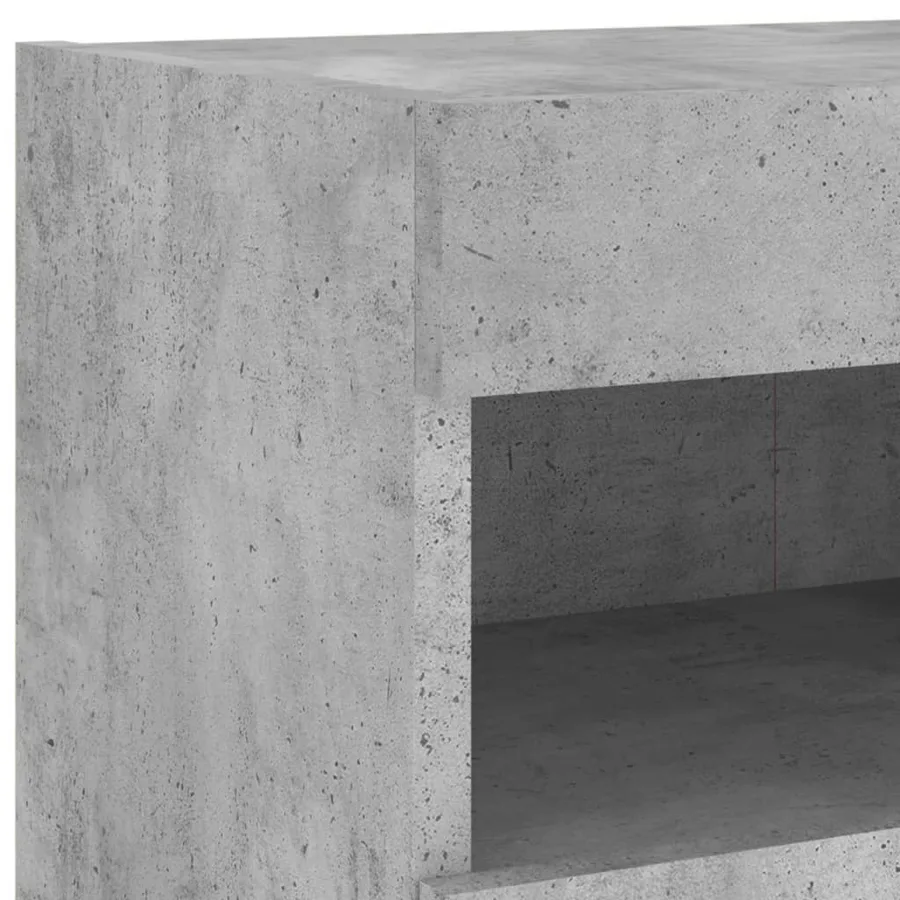 Unités murales TV avec LED 5 pcs gris béton bois d'ingénierie - 13