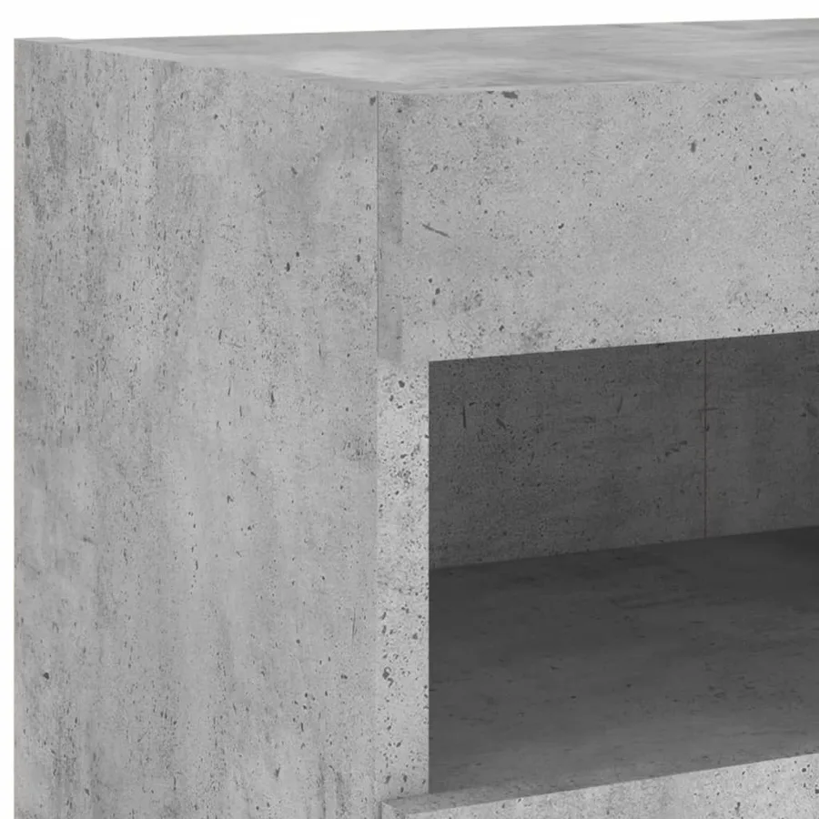 Meuble TV mural avec lumières LED gris béton 80x30x40 cm - 12
