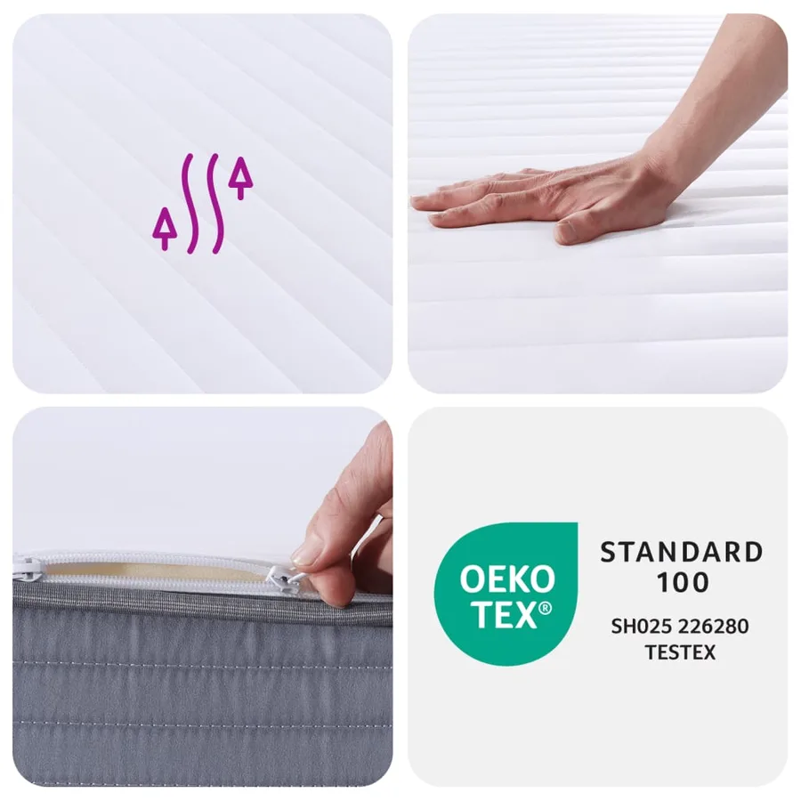 Matelas en mousse moyennement doux 200x200 cm - 8