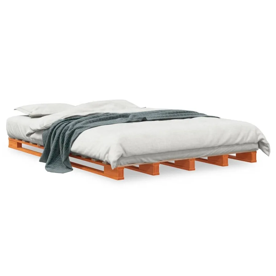Lit de palette sans matelas cire marron 140x200 cm pin massif - 2