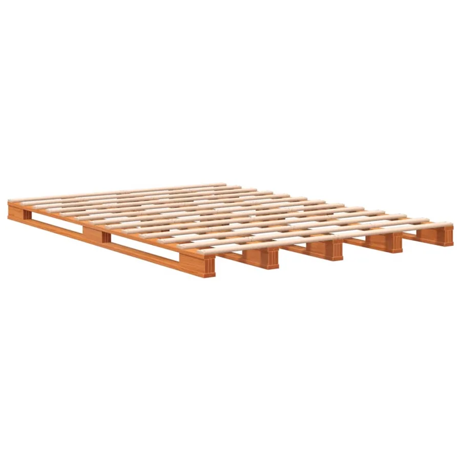 Lit de palette sans matelas cire marron 140x200 cm pin massif - 3