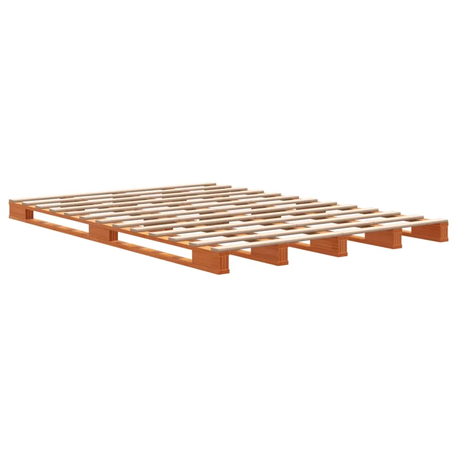 Lit de palette sans matelas cire marron 140x200 cm pin massif - 6