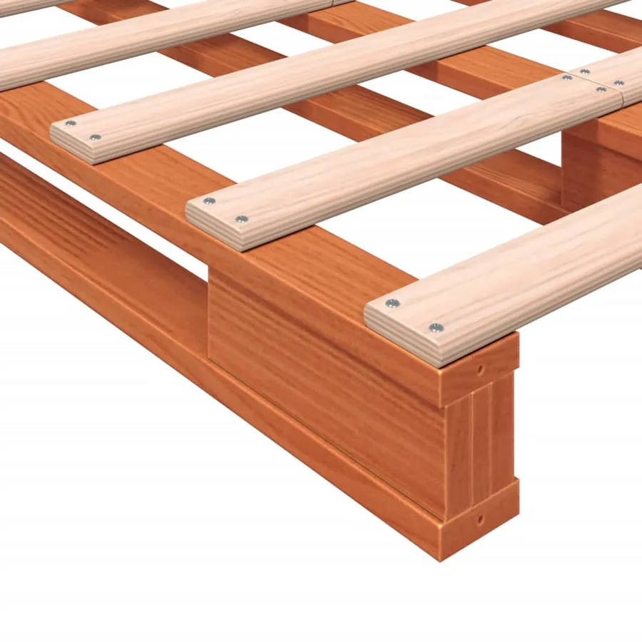Lit de palette sans matelas cire marron 140x200 cm pin massif - 7