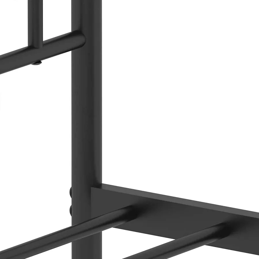 Cadre de lit métal sans matelas avec pied de lit noir 193x203cm - 10