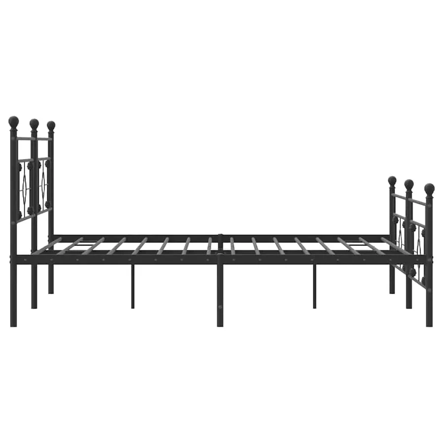 Cadre de lit métal sans matelas avec pied de lit noir 193x203cm - 7