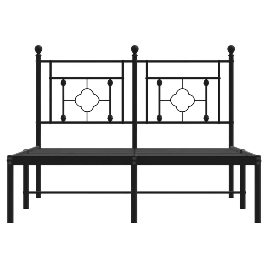 Cadre de lit métal sans matelas avec tête de lit noir 120x200cm - 5