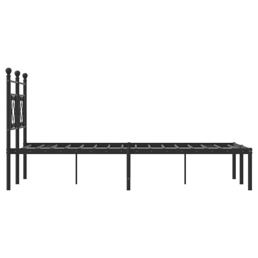 Cadre de lit métal sans matelas avec tête de lit noir 120x200cm - 6