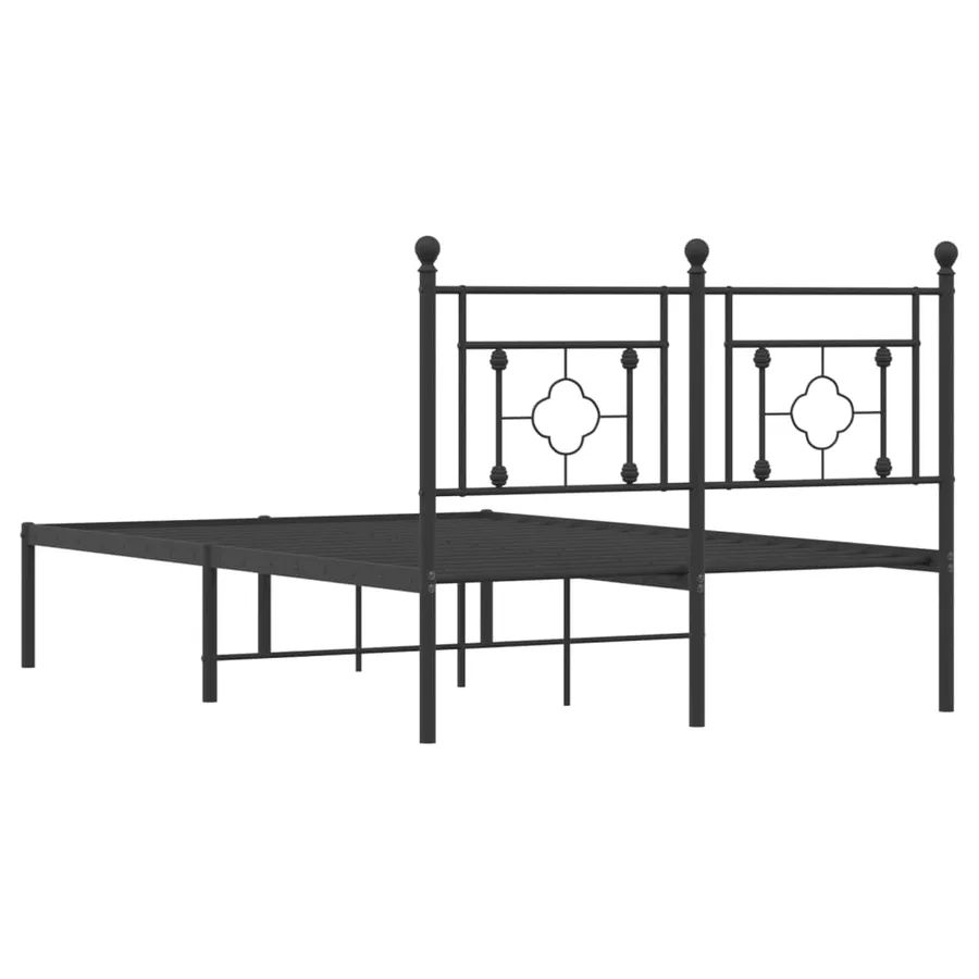 Cadre de lit métal sans matelas avec tête de lit noir 120x200cm - 7