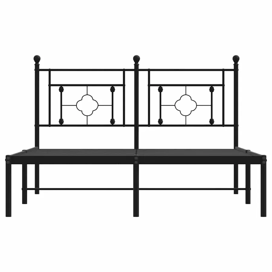 Cadre de lit métal sans matelas avec tête de lit noir 140x200cm - 5