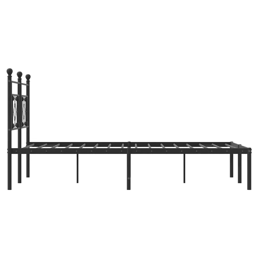 Cadre de lit métal sans matelas avec tête de lit noir 140x200cm - 6