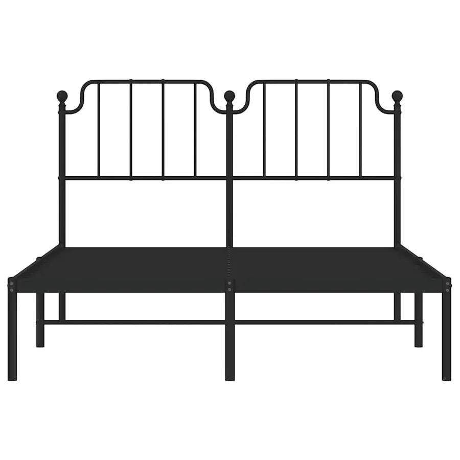 Cadre de lit métal sans matelas avec tête de lit noir 150x200cm - 6