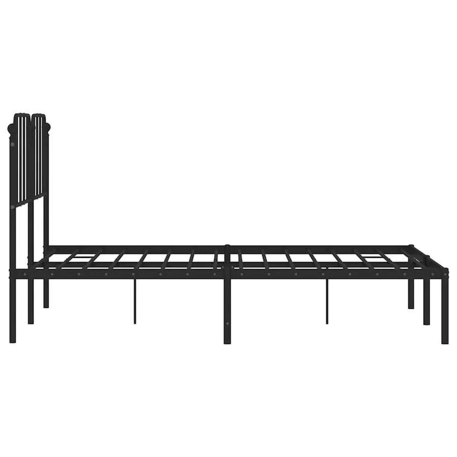 Cadre de lit métal sans matelas avec tête de lit noir 150x200cm - 7