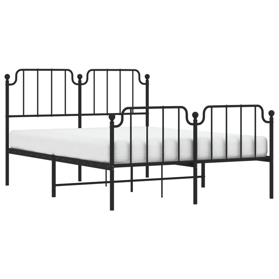 Cadre de lit métal sans matelas avec pied de lit noir 140x190cm - 3