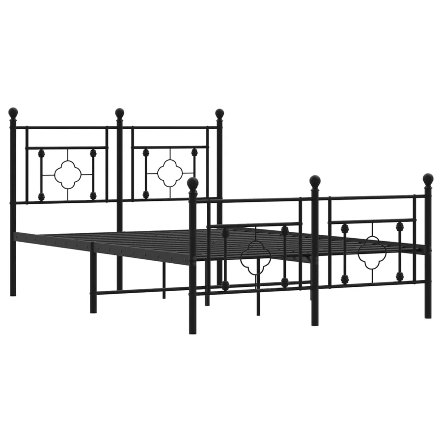 Cadre de lit métal sans matelas avec pied de lit noir 120x190cm - 4