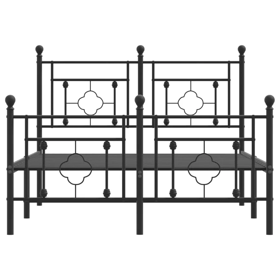 Cadre de lit métal sans matelas avec pied de lit noir 120x190cm - 5