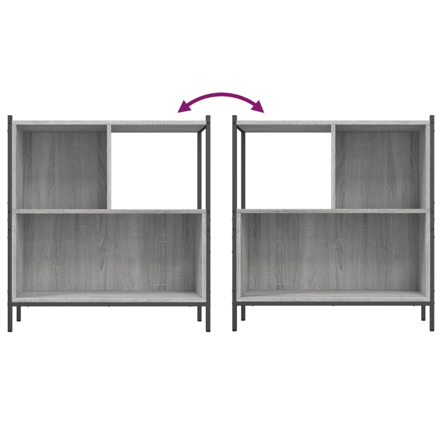 Bibliothèque sonoma gris 72x28x77,5 cm bois d'ingénierie - 8