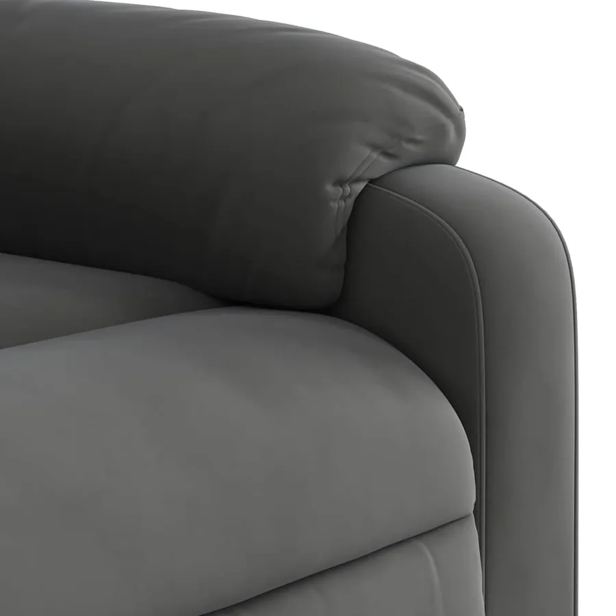 Fauteuil inclinable de massage gris foncé tissu microfibre - 9
