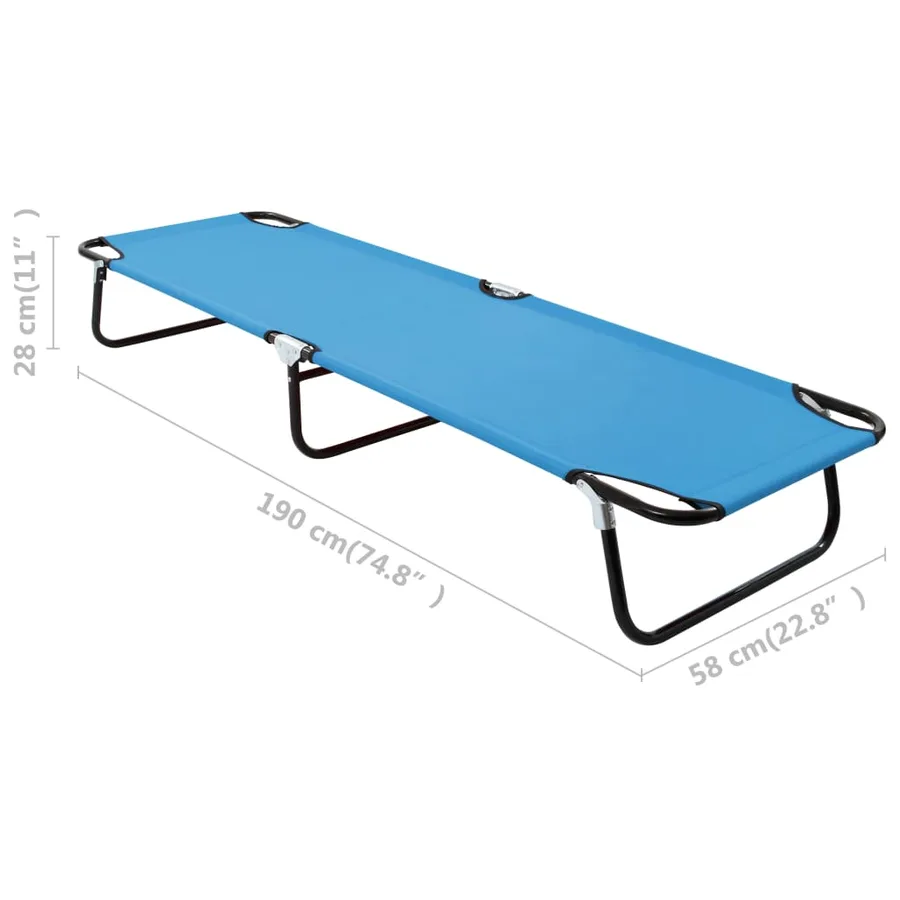 Chaise longue pliable Bleu Acier - 45
