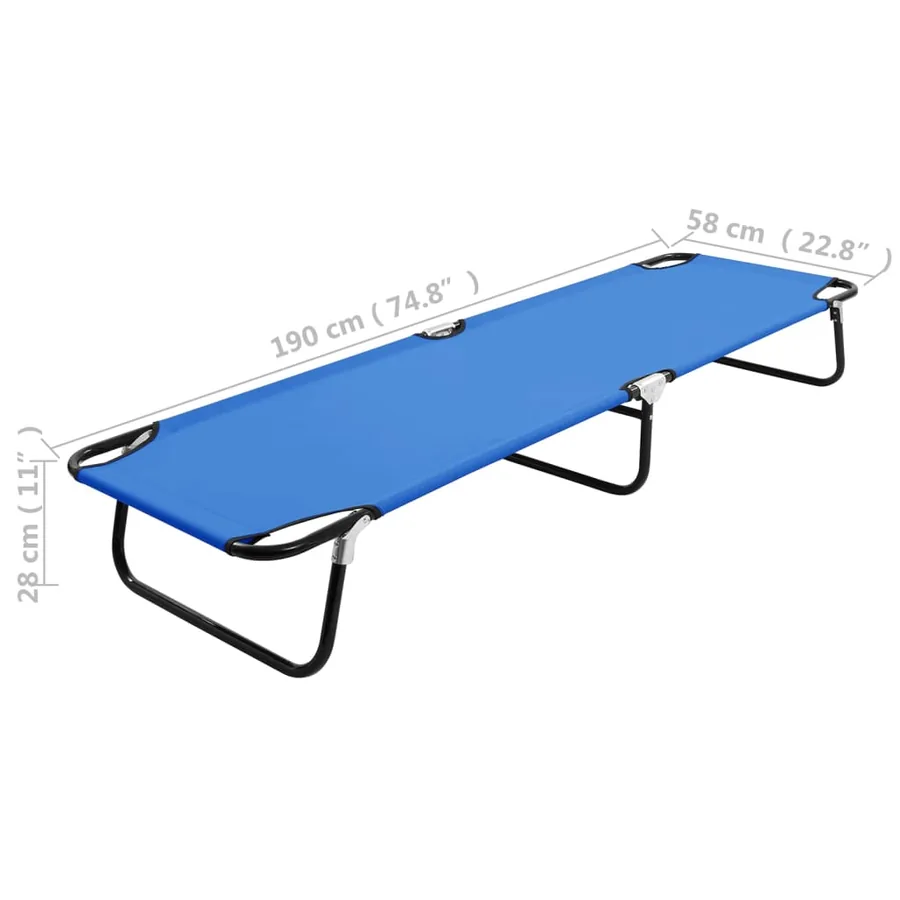 Chaise longue pliable Bleu Acier - 9