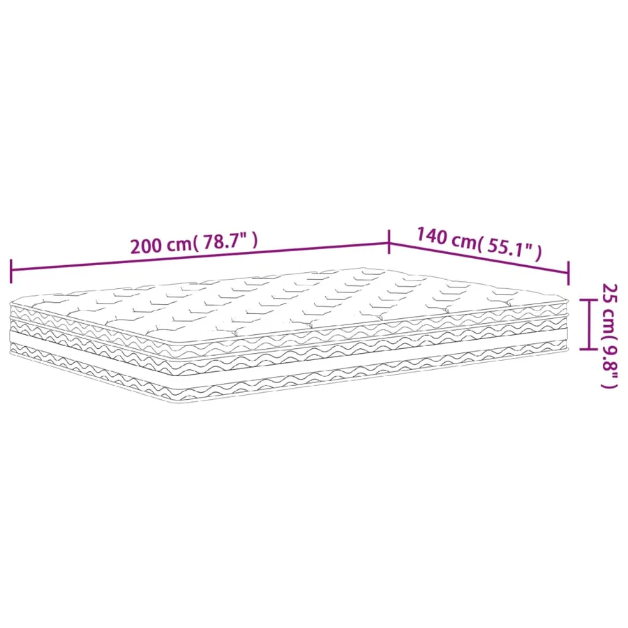Matelas à ressorts ensachés moyen 140x200 cm - 9