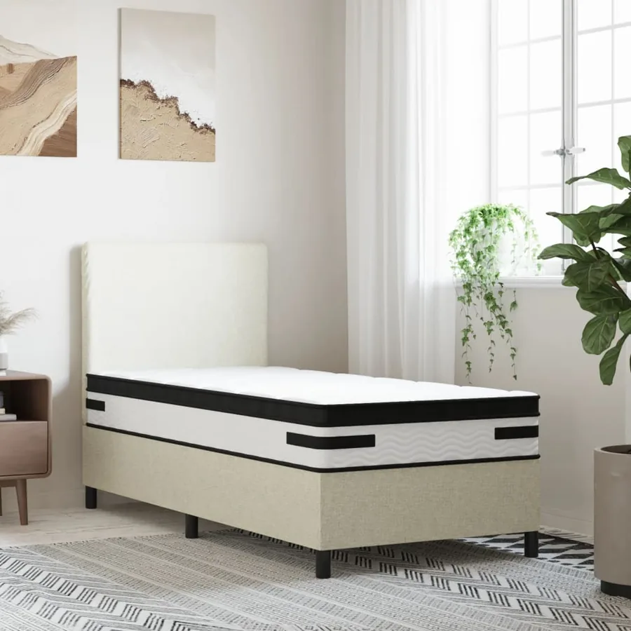 Matelas à ressorts ensachés Moyen Plus 90 x 200 cm Blanc