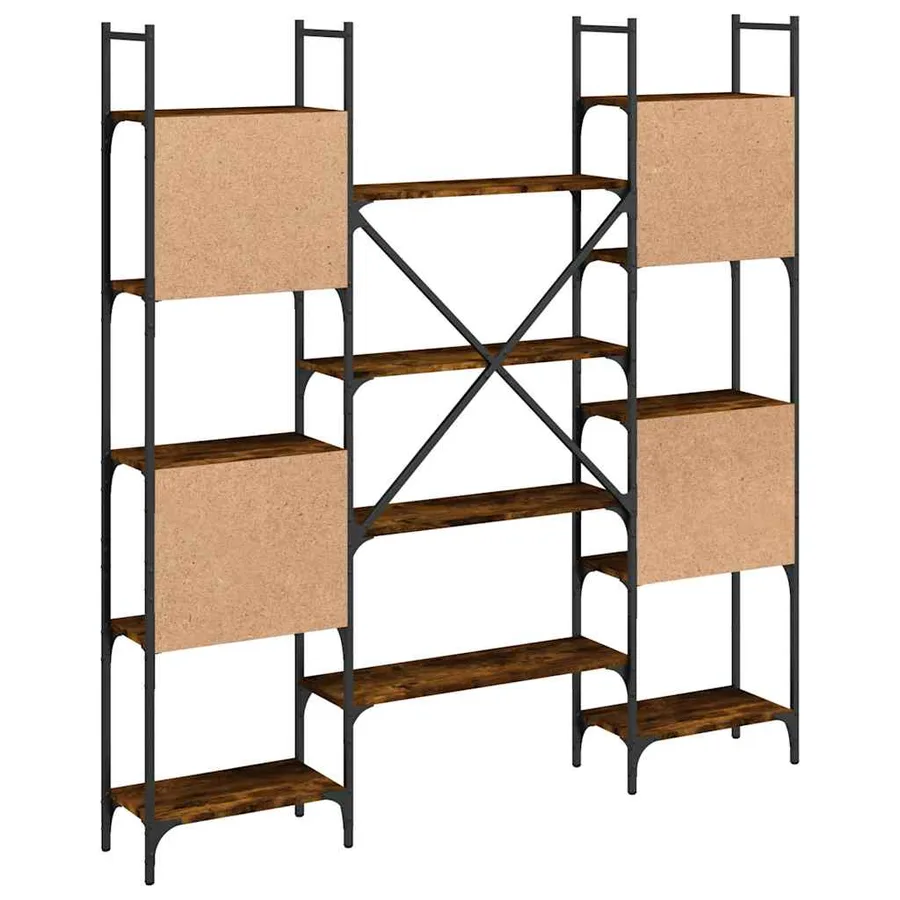 Bibliothèque chêne fumé 155,5x24x166,5 cm bois d'ingénierie - 7