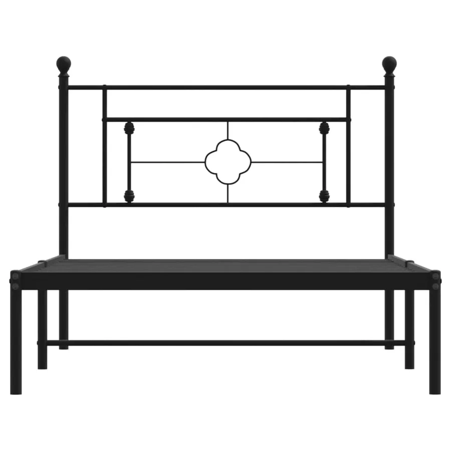 Cadre de lit métal sans matelas avec tête de lit noir 107x203cm - 5