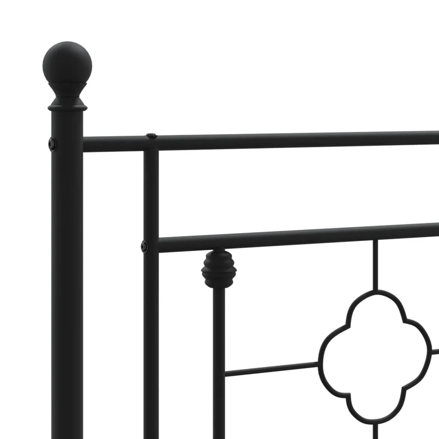 Cadre de lit métal sans matelas avec tête de lit noir 107x203cm - 8