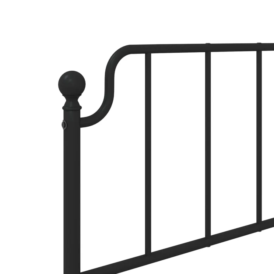 Cadre de lit métal sans matelas avec tête de lit noir 90x200 cm - 8