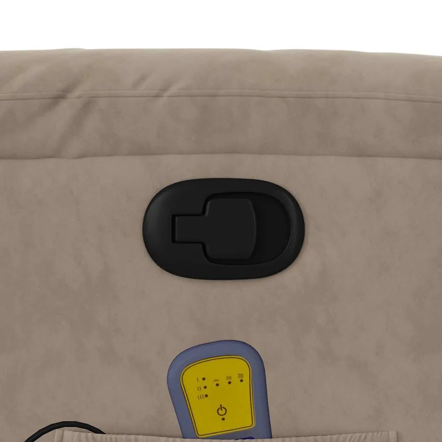 Fauteuil inclinable de massage taupe tissu microfibre - 10