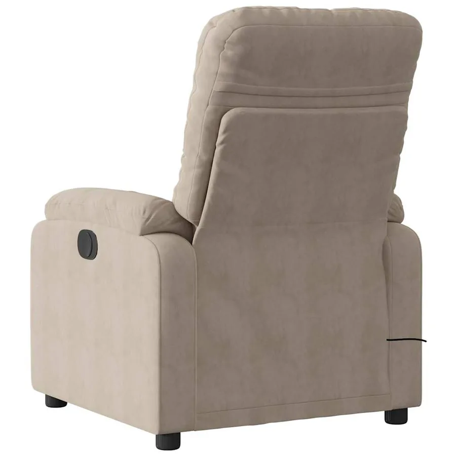 Fauteuil inclinable de massage taupe tissu microfibre - 4