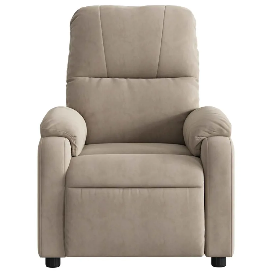 Fauteuil inclinable de massage taupe tissu microfibre - 7