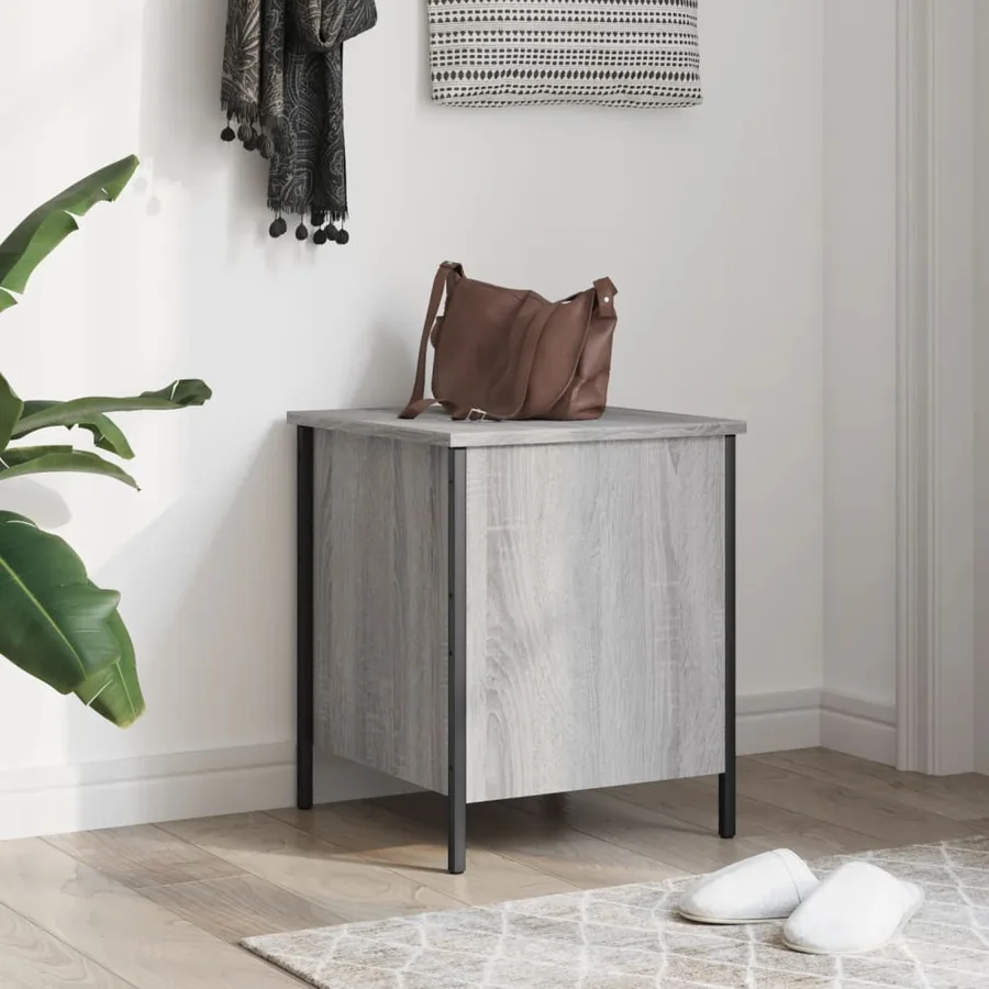 Banc de rangement sonoma gris 40x42,5x50 cm bois d'ingénierie - 3
