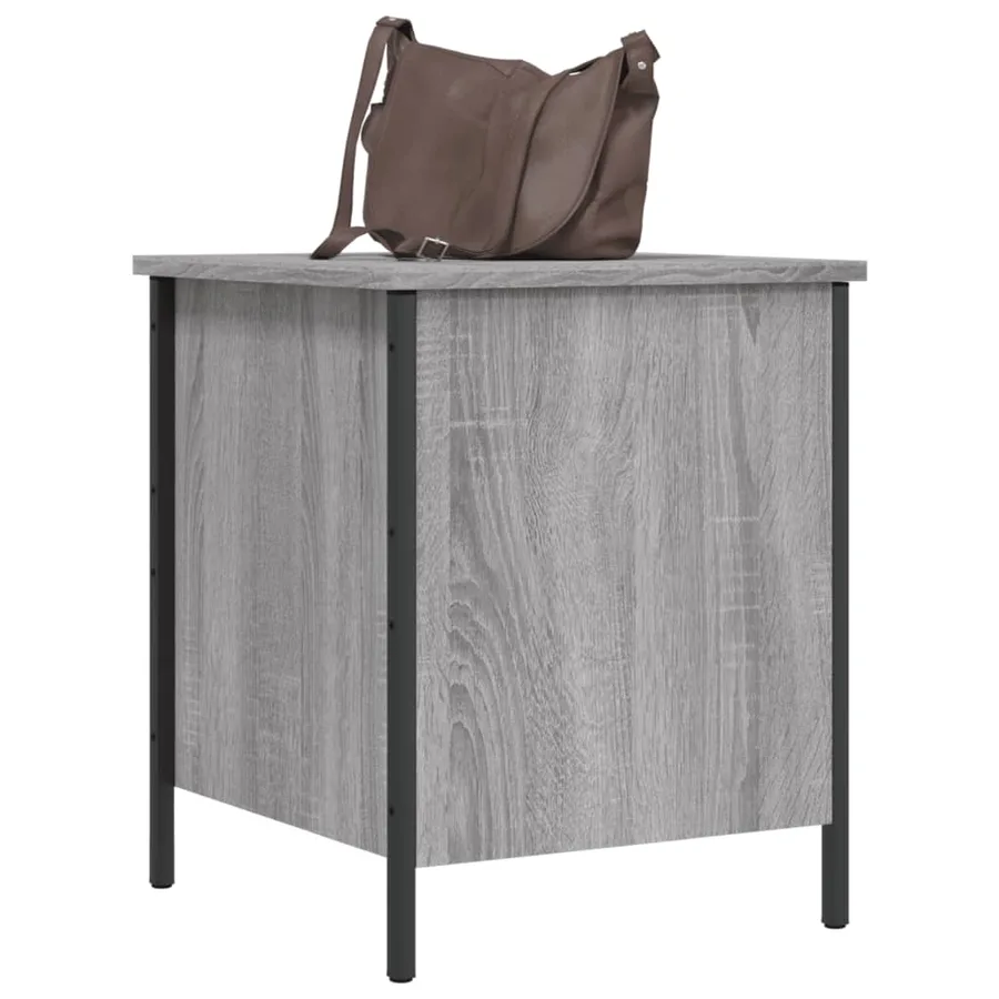 Banc de rangement sonoma gris 40x42,5x50 cm bois d'ingénierie - 4