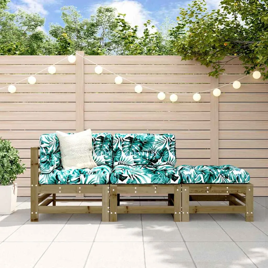 Salon de jardin 3 pcs bois de pin imprégné