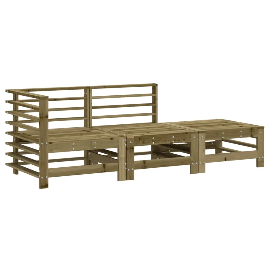 Salon de jardin 3 pcs bois de pin imprégné - 2