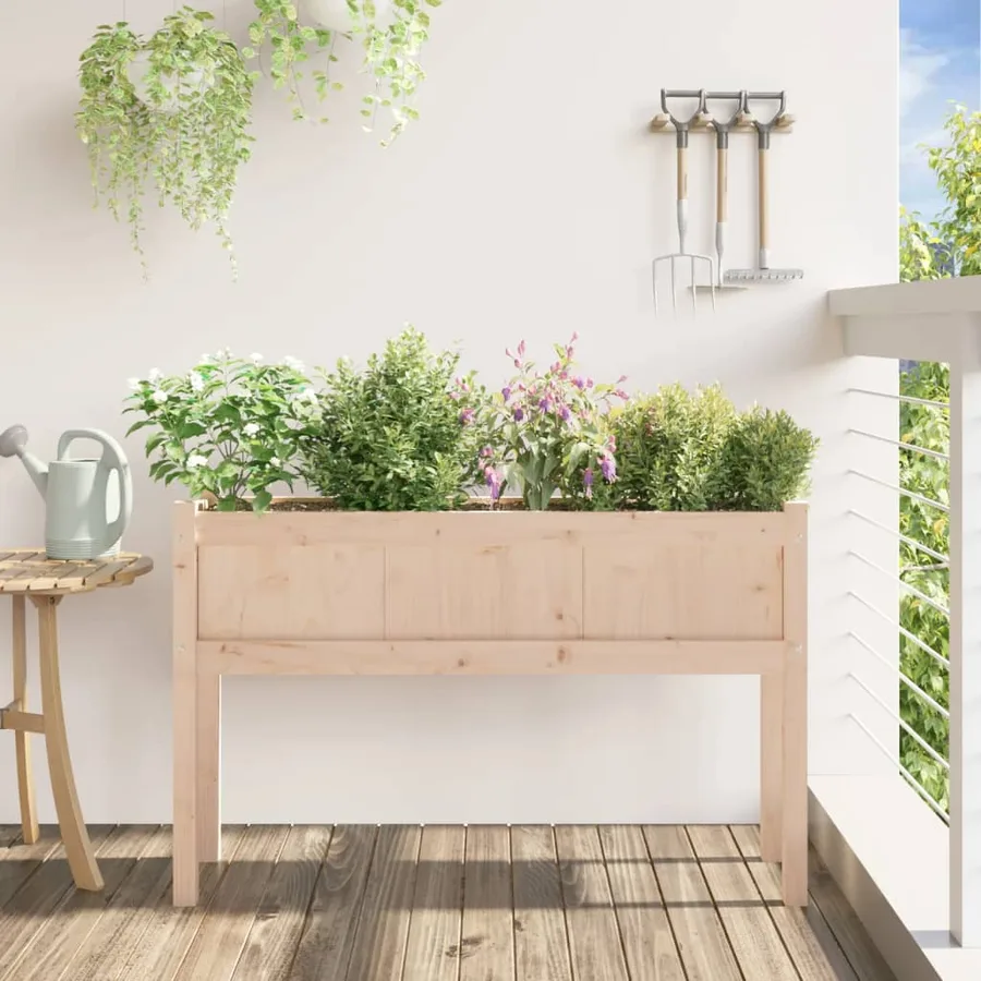 Jardinières avec pieds 110x31x70 cm bois de pin massif - 3