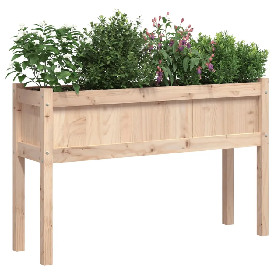Jardinières avec pieds 110x31x70 cm bois de pin massif - 4