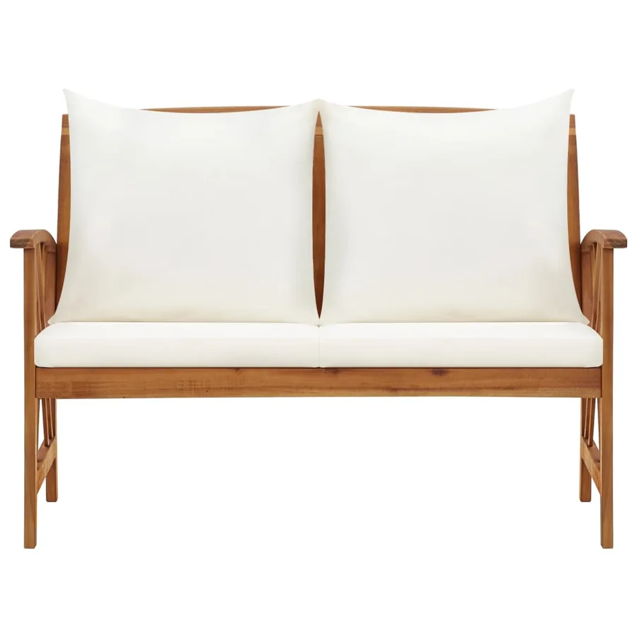 Banc de jardin avec coussins 119 cm Bois solide d'acacia - 2