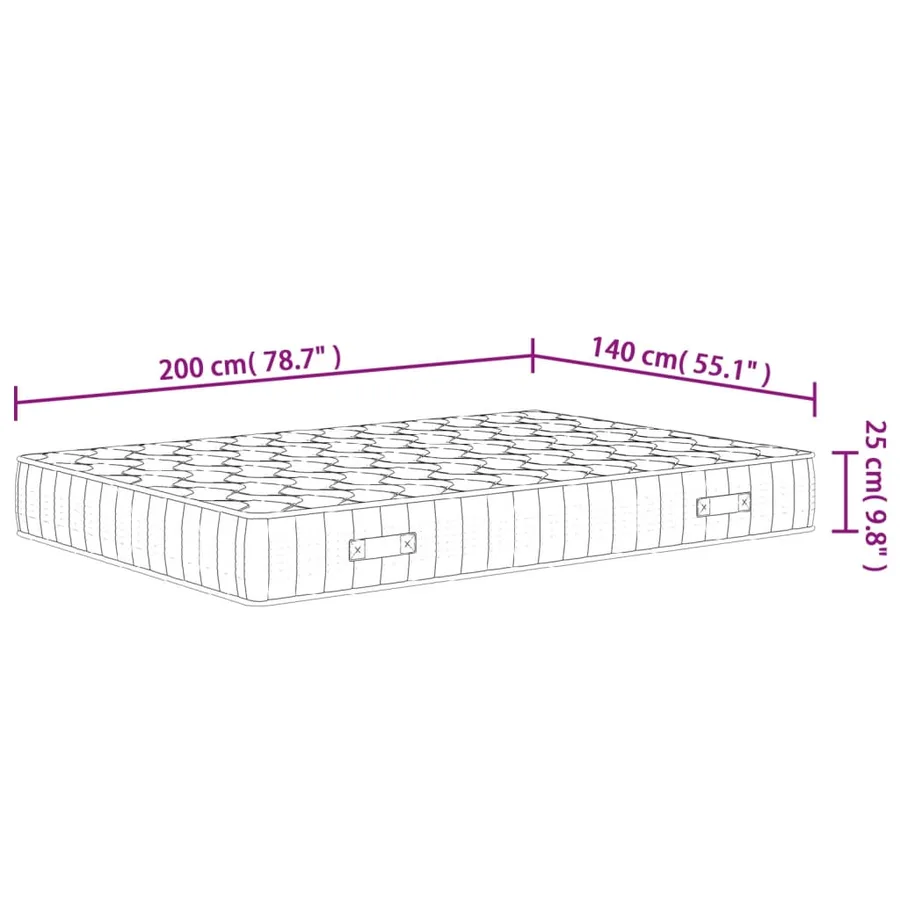 Matelas à ressorts ensachés dureté moyenne 140x200 cm - 9