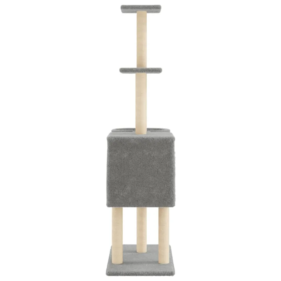 Arbre à chat avec griffoirs en sisal Gris clair 145 cm - 5