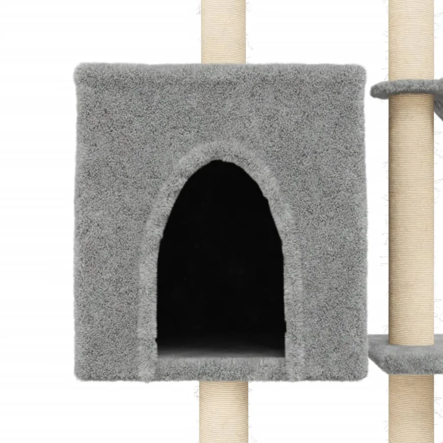 Arbre à chat avec griffoirs en sisal Gris clair 145 cm - 7