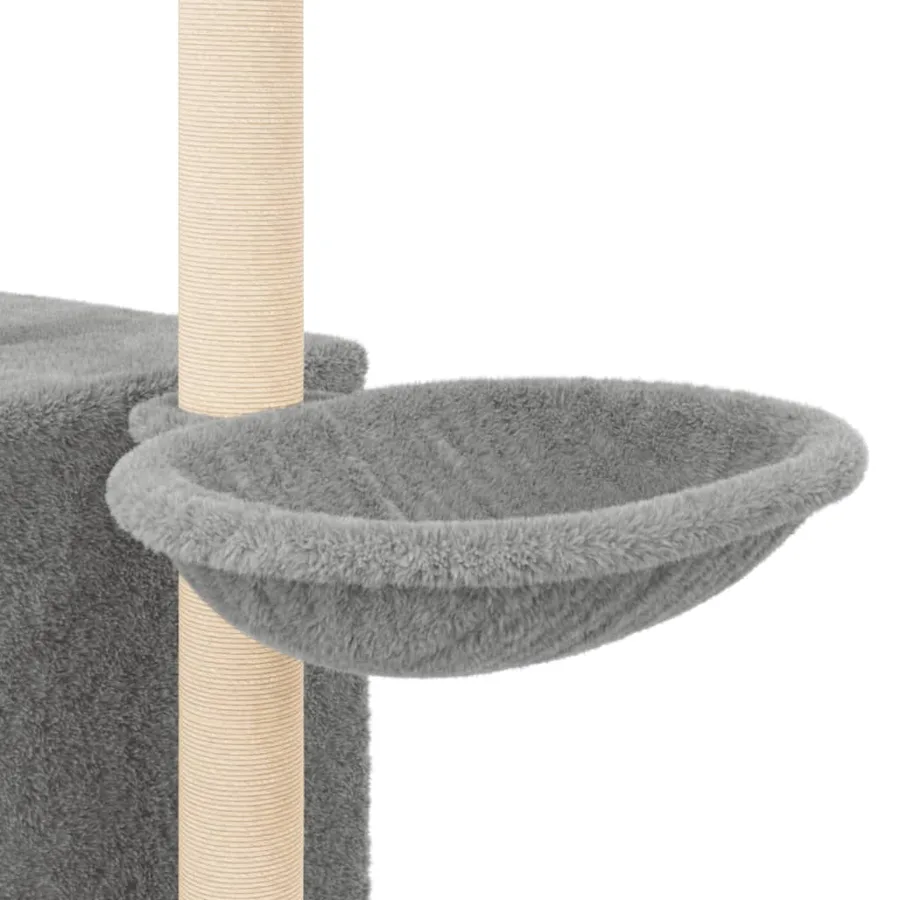 Arbre à chat avec griffoirs en sisal Gris clair 145 cm - 8